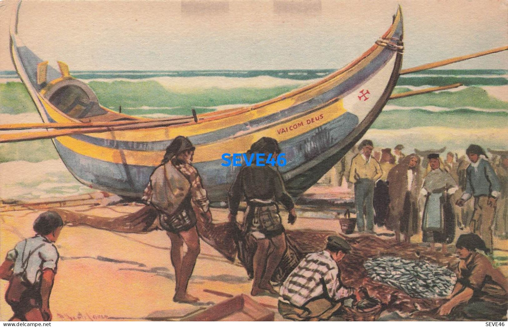 01125A - PORTUGAL LOT DE 9 CPA Folklore Régionalisme Pesca Sardinha DOURO PORTO MINHO - Verzamelingen & Kavels