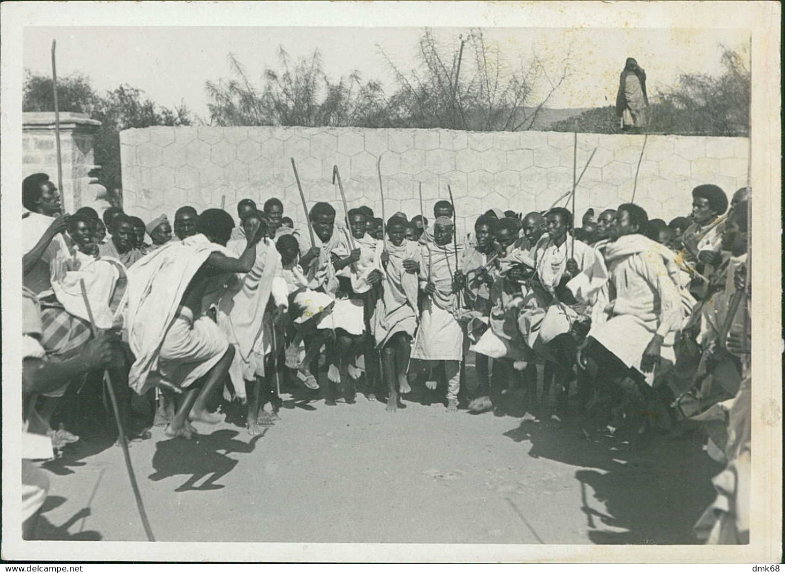 AFRICA - ERITREA - BALLO DI GUERRA / INDIGENOUS WAR DANCE - PHOTO (CM18 - CM13) 1930s (BGF339)