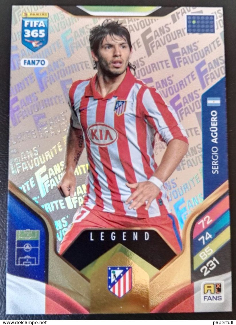 58Cromo, Sticker PANINI FIFA 365, 2025/26 - Sergio Agüero, Atlético De Madrid (FANS' FAVOURITE) #FAN70 - Edition Espagnole