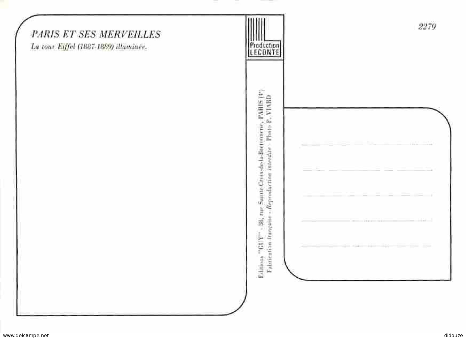 75 - Paris - Tour Eiffel - Vue De Nuit - Carte Neuve - CPM - Voir Scans Recto-Verso - Eiffelturm