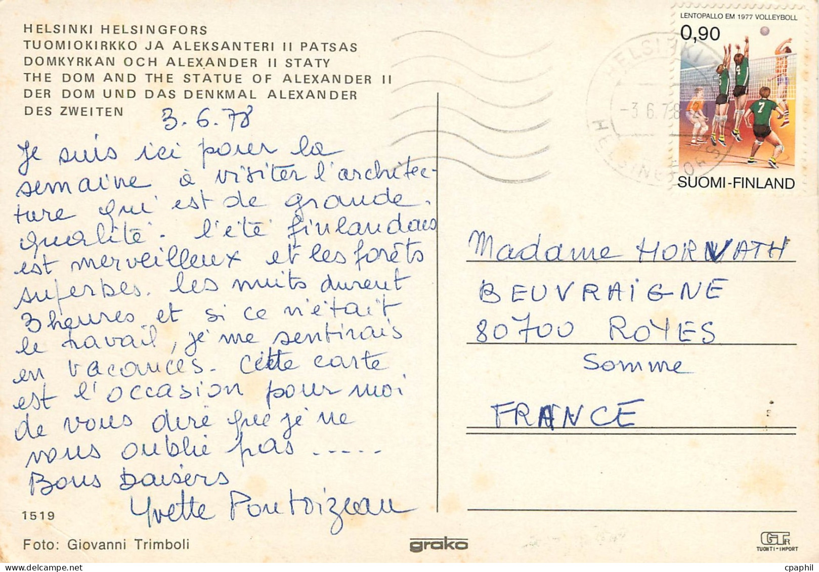 CPM Helsinki Helsingfors The Dom And The Statue Of Alexander II - Finnland