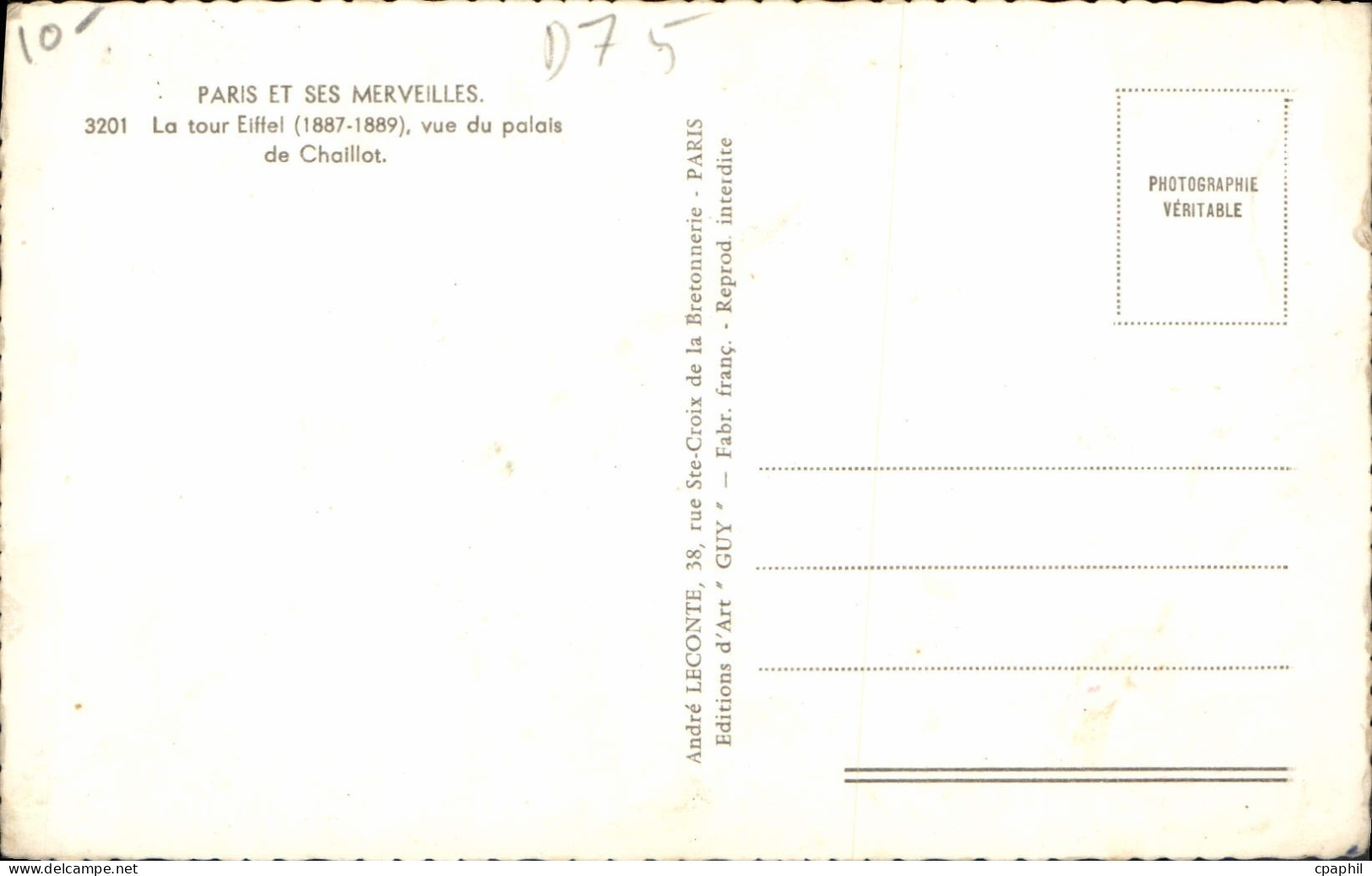 CPM Paris La Tour Eiffel - Eiffelturm