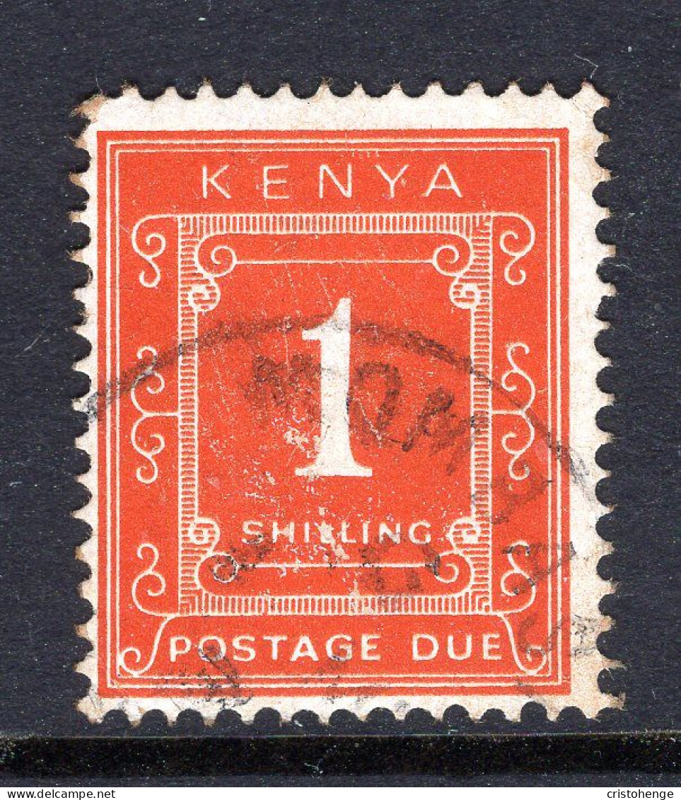 Kenya 1967-69 Postage Dues - P.14 - 1/- Bright Orange Used (SG D18a) - Kenya (1963-...)
