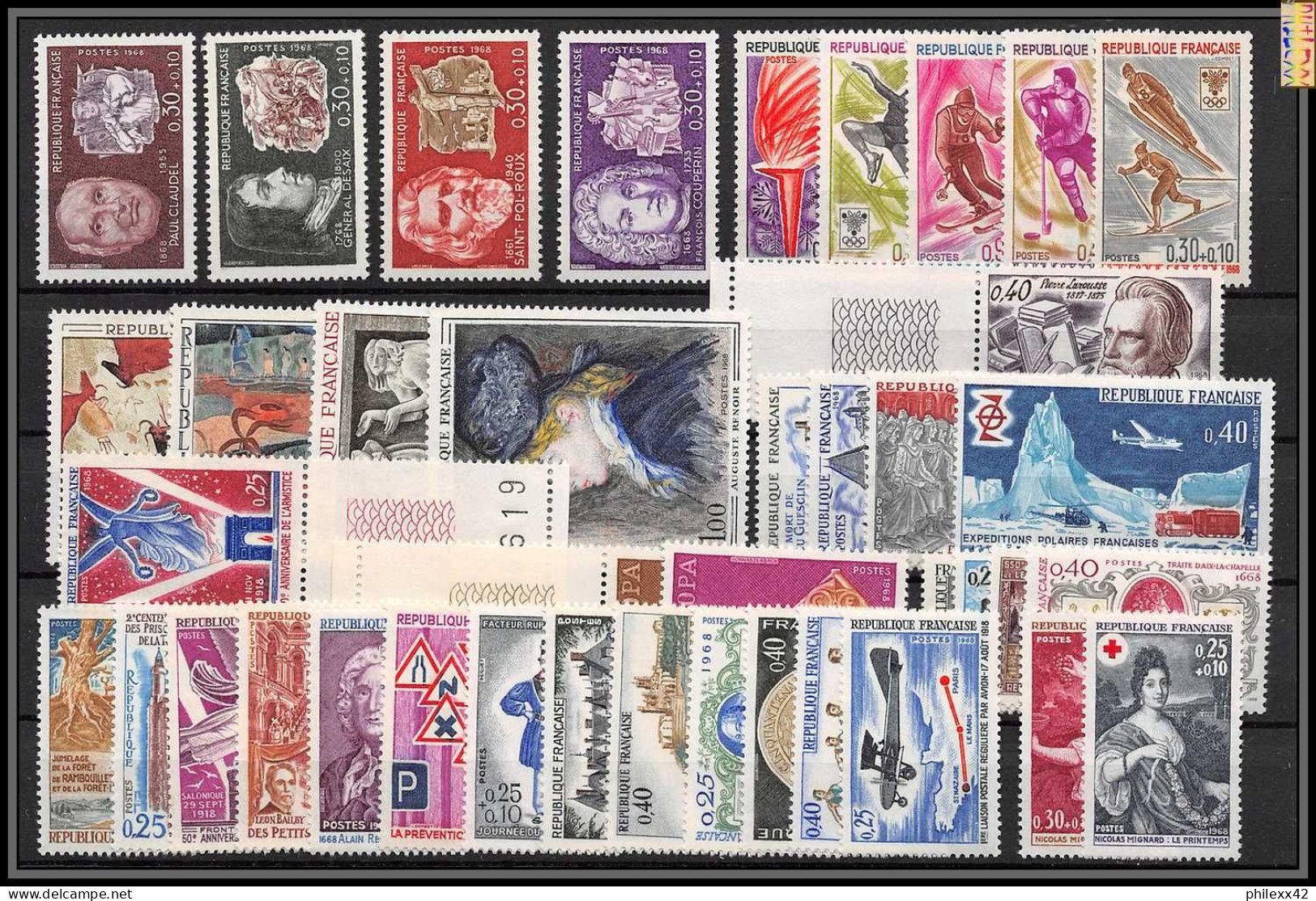 Départ 1 EURO - FRANCE COMPLET 1960 / 1969 NEUF ** MNH A SAISIR COTE 388 EUROS VOIR SCANS