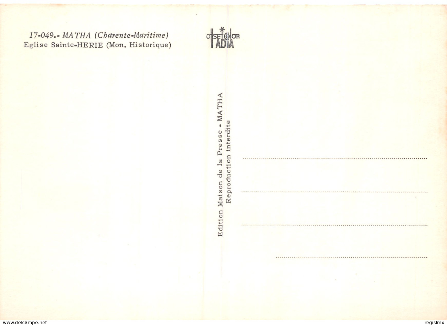 17-MATHA-N°2852-B/0121 - Matha