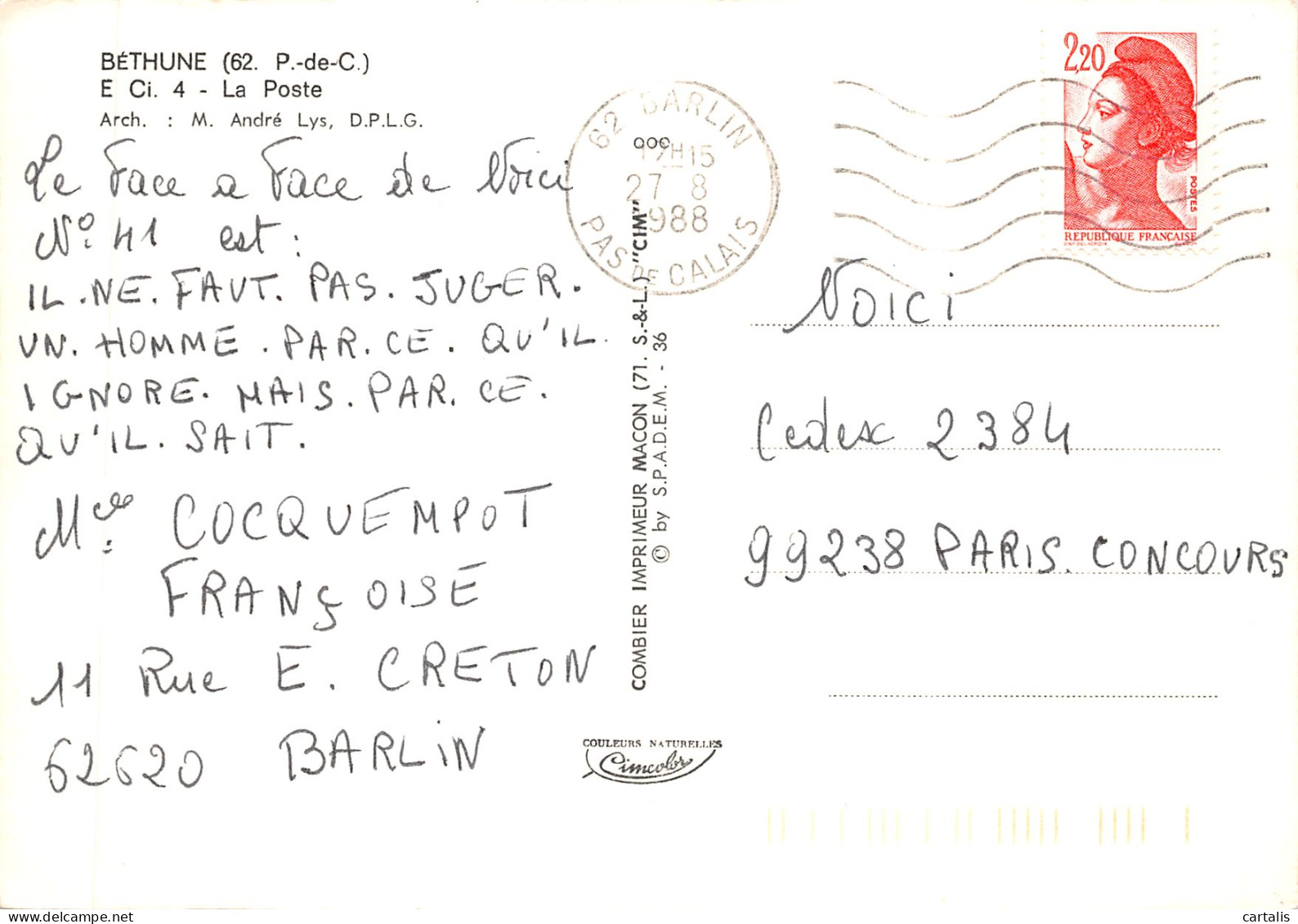 62-BETHUNE-N°618-D/0007 - Bethune