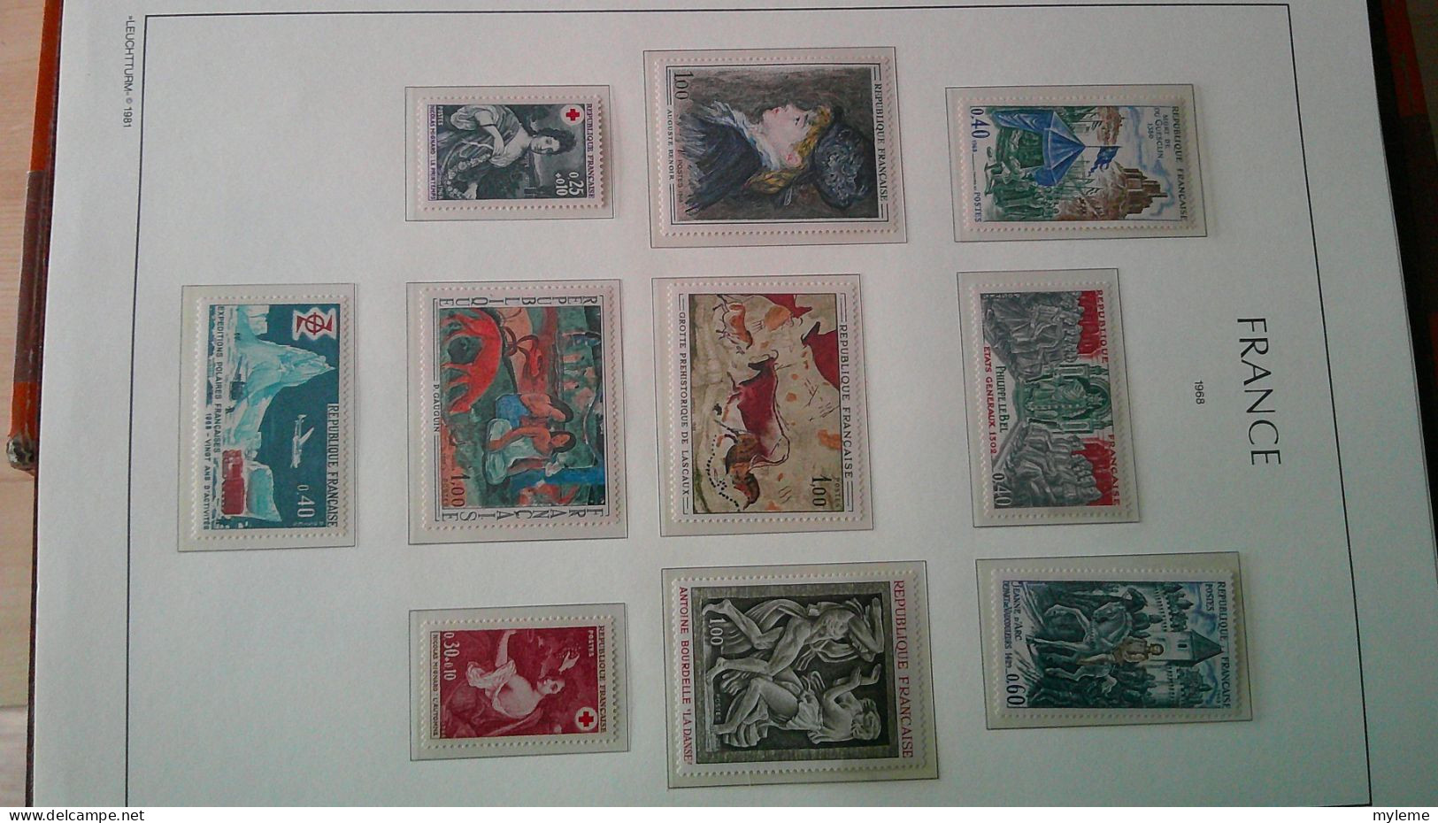 CU10 Reliure LEUCHTTURM de France de 1960/61 à 1974/75 ** dont bloc N° 6 **. Idéal pour faciale  . A Saisir !!! -