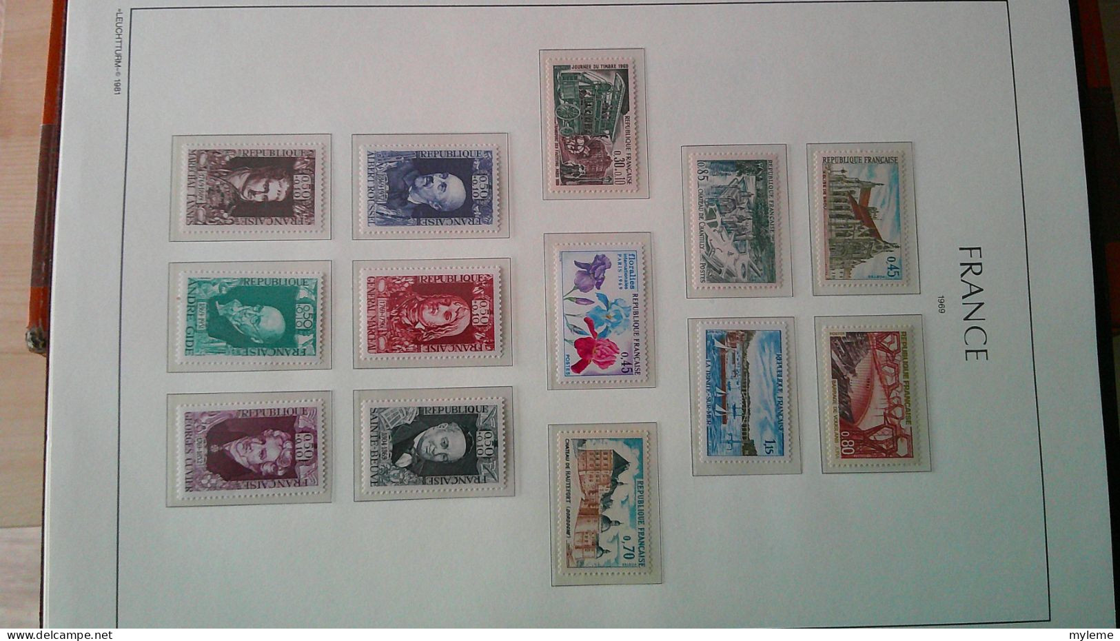 CU10 Reliure LEUCHTTURM de France de 1960/61 à 1974/75 ** dont bloc N° 6 **. Idéal pour faciale  . A Saisir !!! -