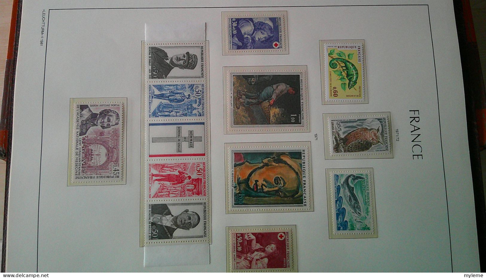 CU10 Reliure LEUCHTTURM de France de 1960/61 à 1974/75 ** dont bloc N° 6 **. Idéal pour faciale  . A Saisir !!! -