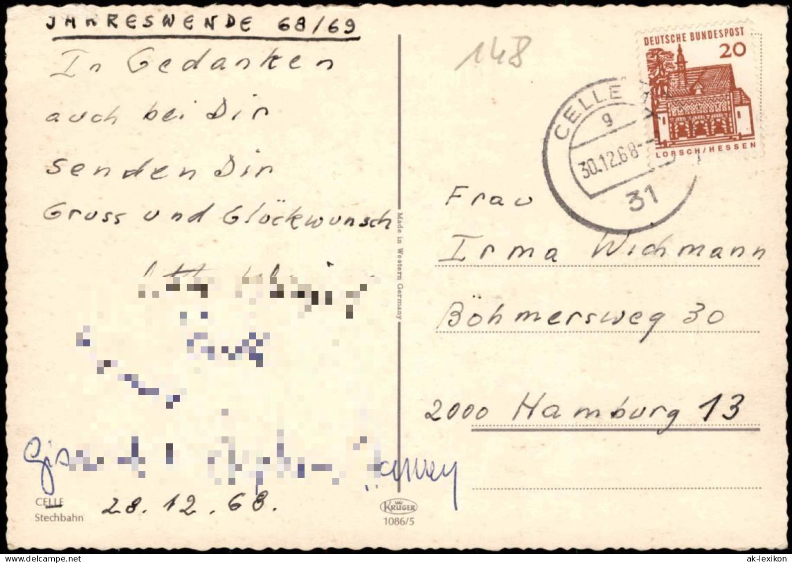 Ansichtskarte Celle Stechbahn 1968 - Celle