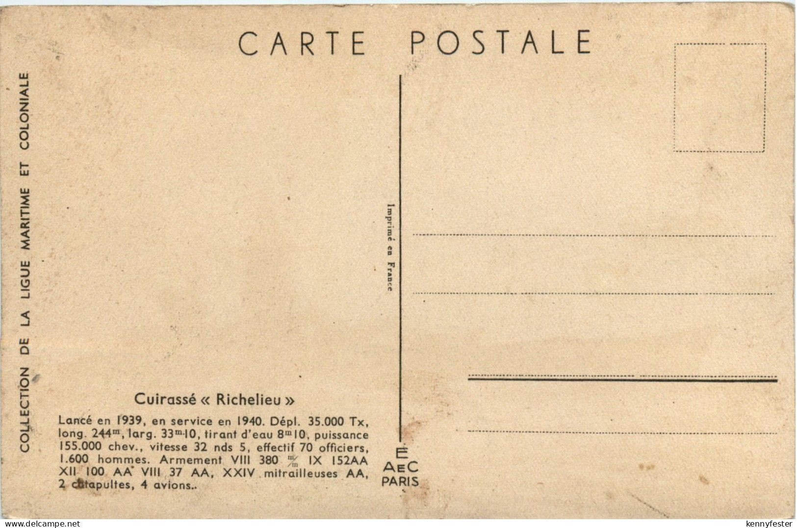 Cuirasse Richelieu - Krieg