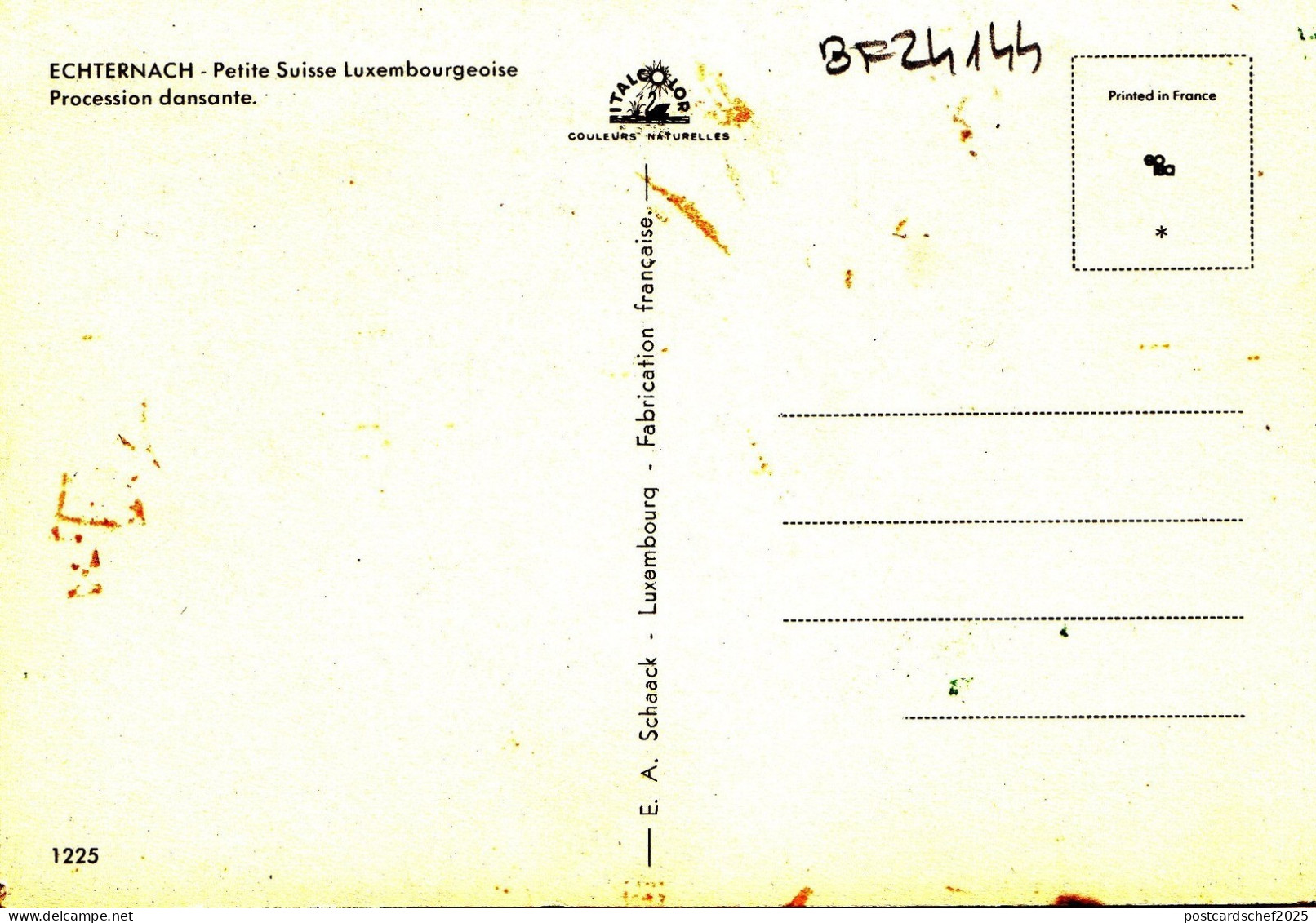 BF24144 Echternach Procession Dansante  Luxembourg  Front/back Image - Welt