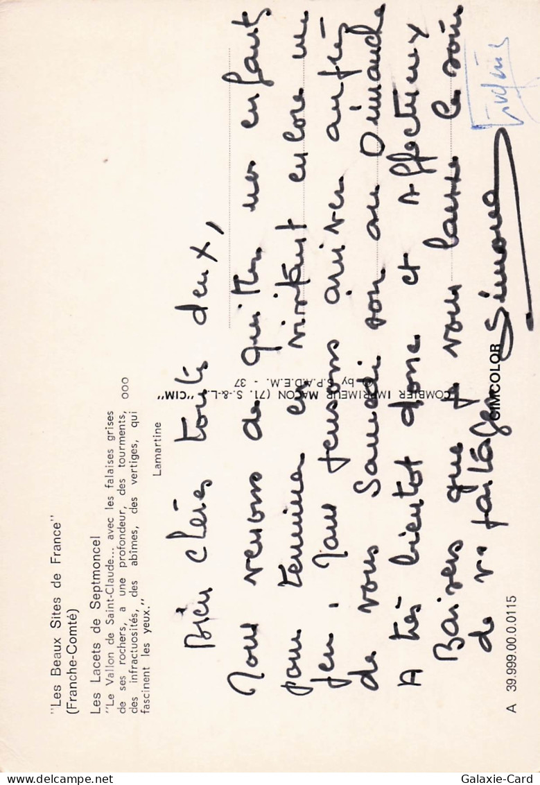 39 SEPTMONCEL LES LACETS DE SEPTMONCEL - Septmoncel