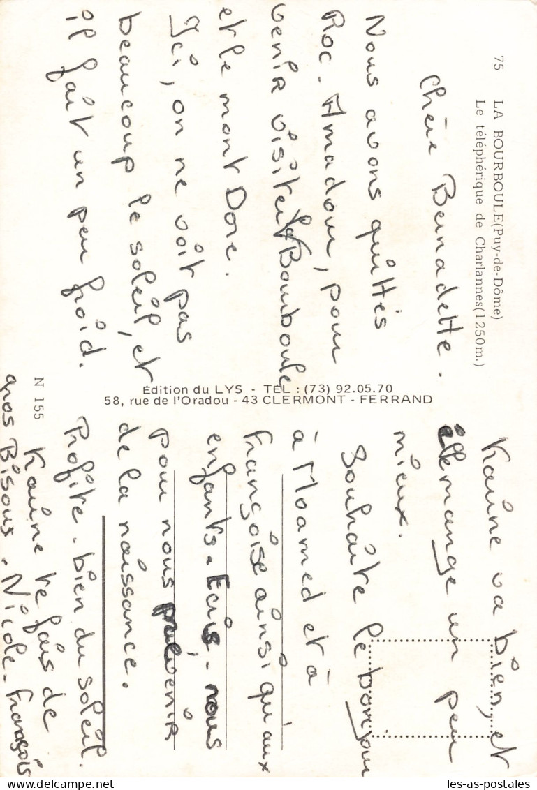 63 LA BOURBOULE LE TELEPHERIQUE - La Bourboule