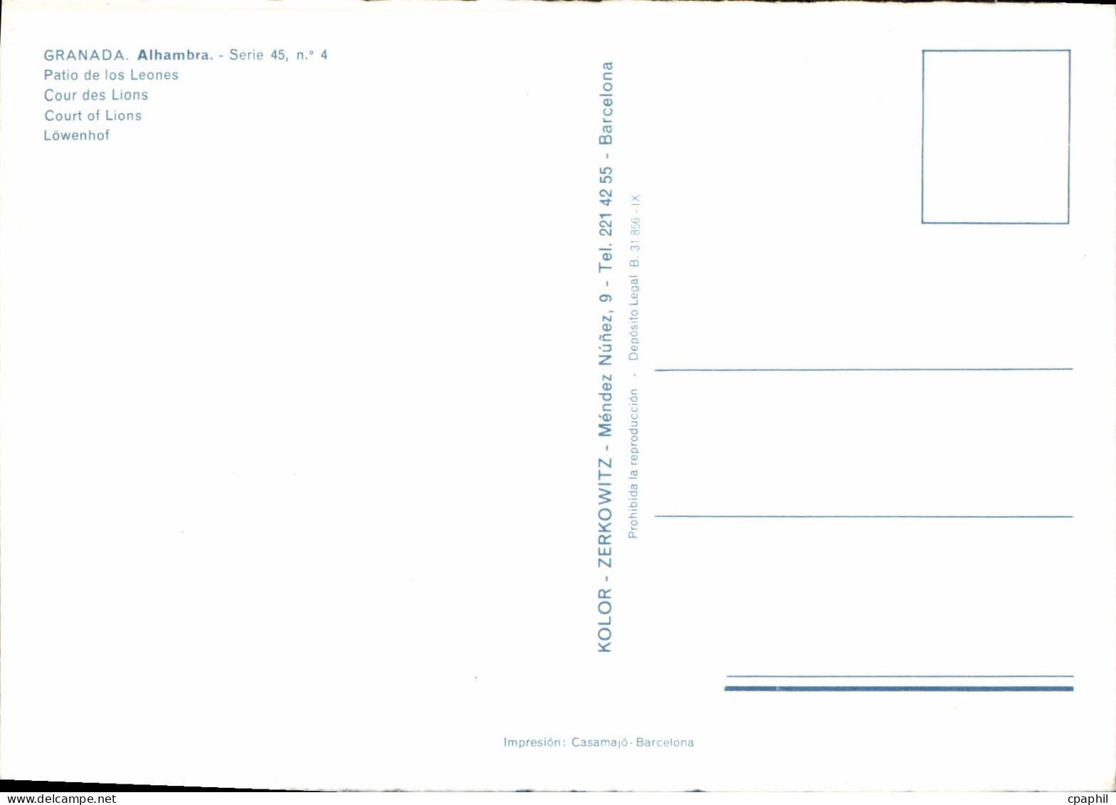 CPM Granada Alahambra Sortie - Granada