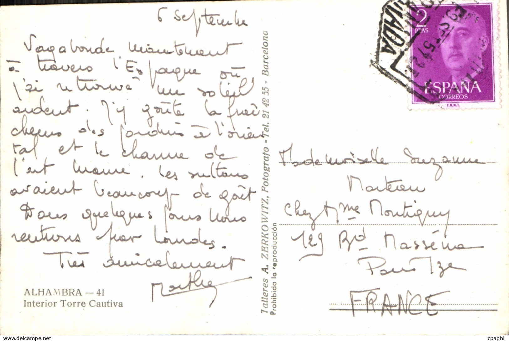 CPA Alhambra Interior Torre Cantiva - Granada