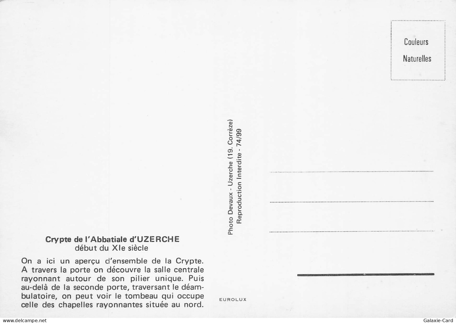 19 UZERCHE CRYPTE DE L ABBATIALE - Uzerche