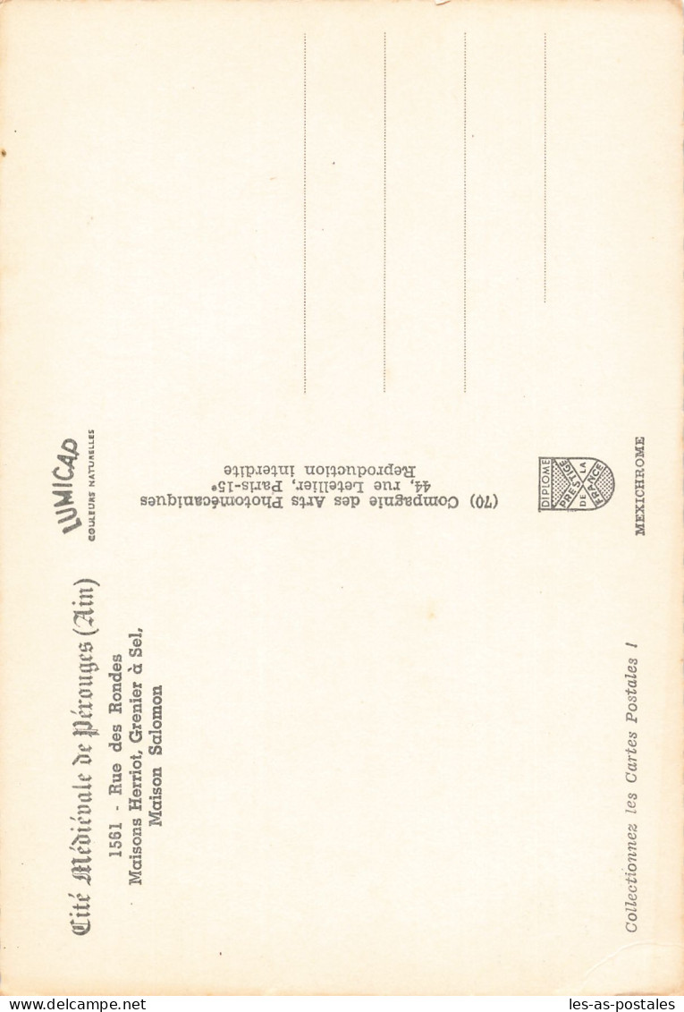 1 PEROUGES LA RUE DES RONDES - Pérouges