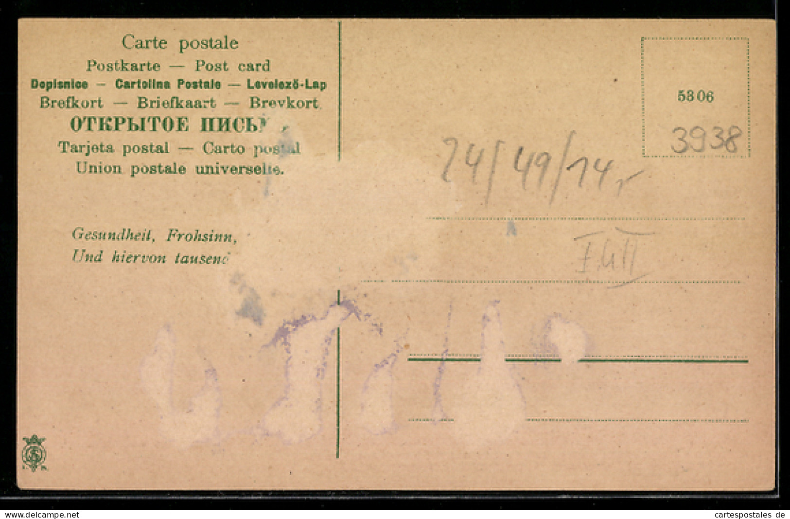 AK Mann Grüsst Von Einem 100 Mark Geldschein - Münzen (Abb.)