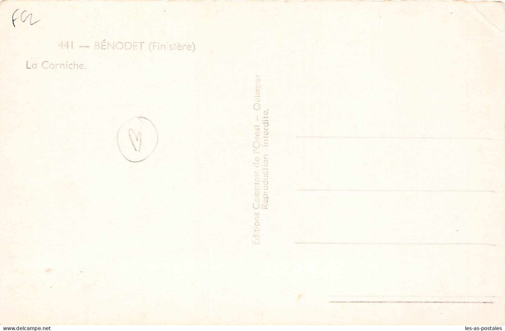 29 BENODET LA CORNICHE - Bénodet