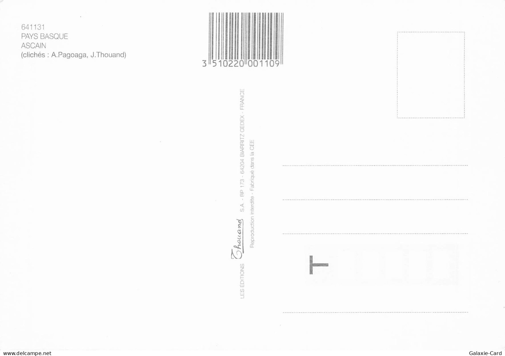 64 ASCAIN PAYS BASQUE - Ascain