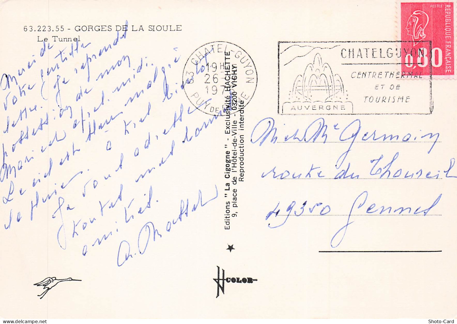 63 CHATEL GUYON GORGES DE LA SIOULE LE TUNNEL - Châtel-Guyon