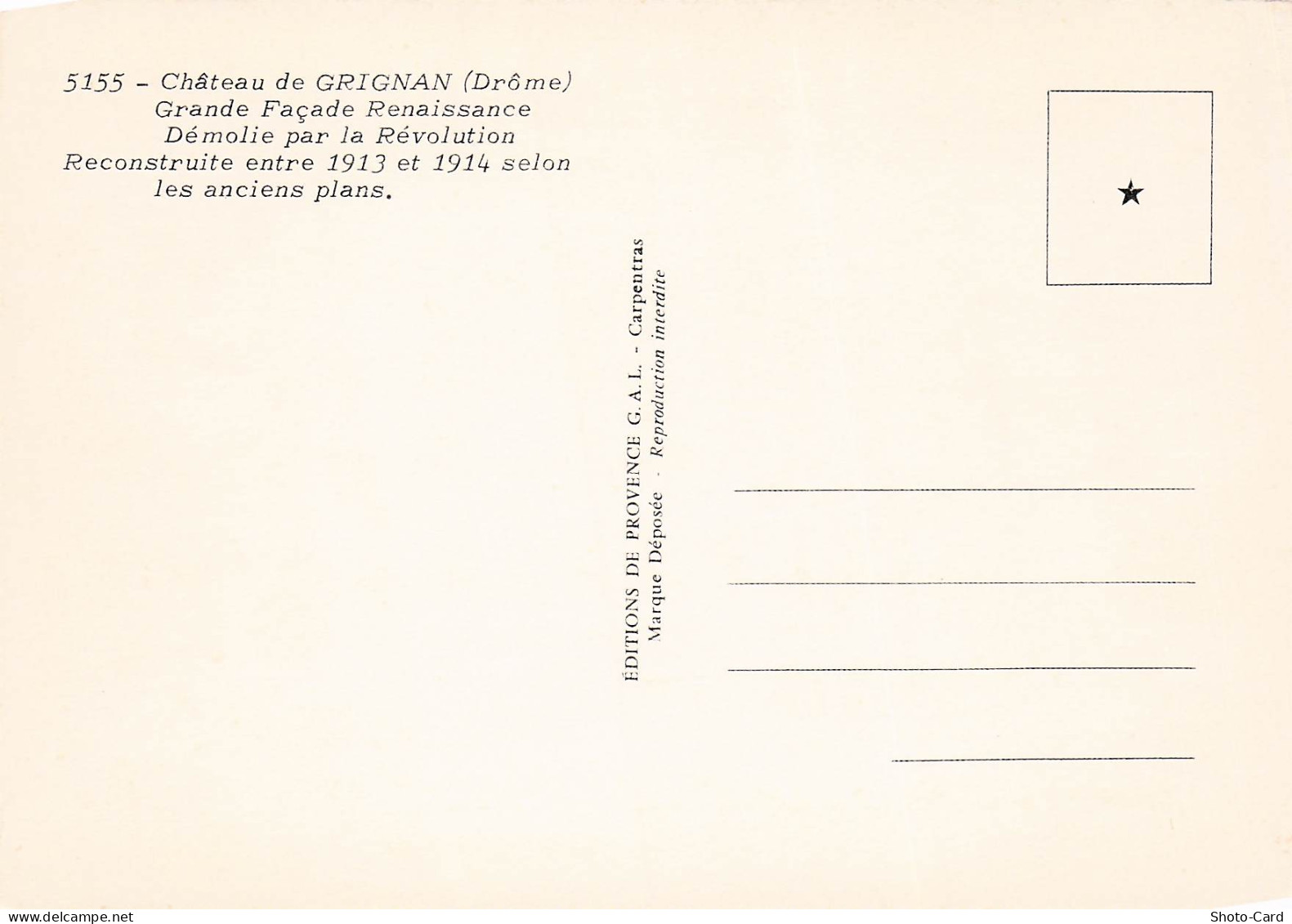 26 GRIGNAN CHATEAU DE GRIGNAN - Grignan