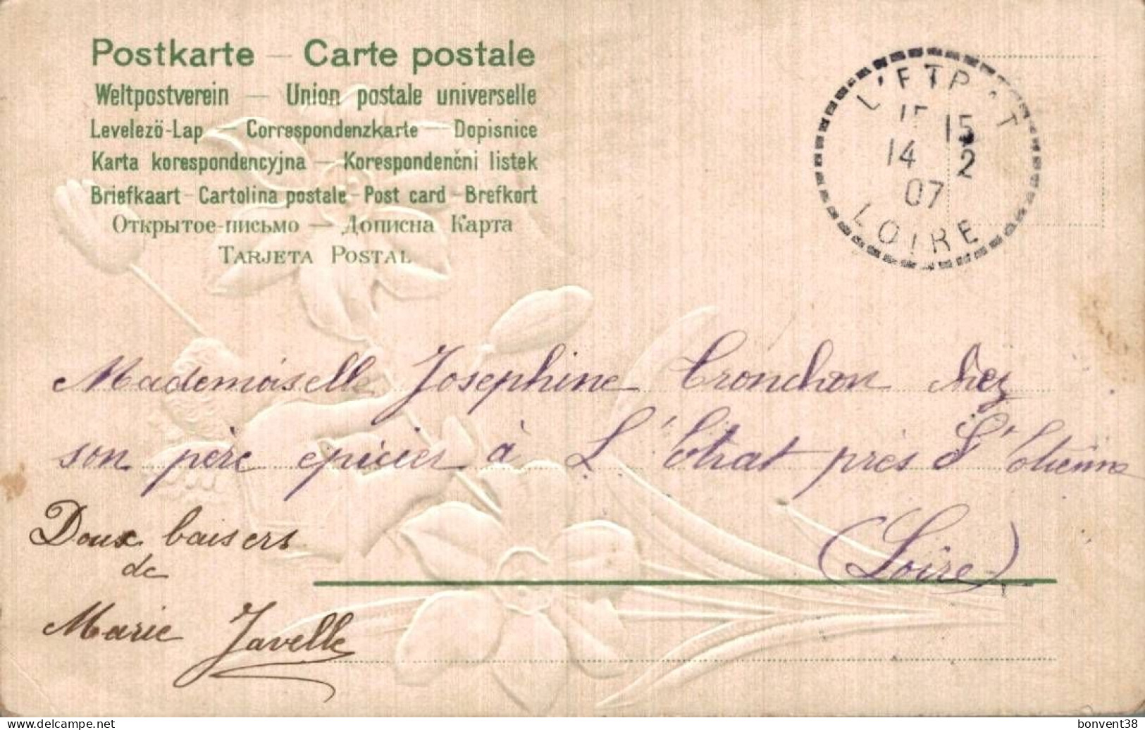 M1402 - ANGE - Carte Gaufrée - Engel