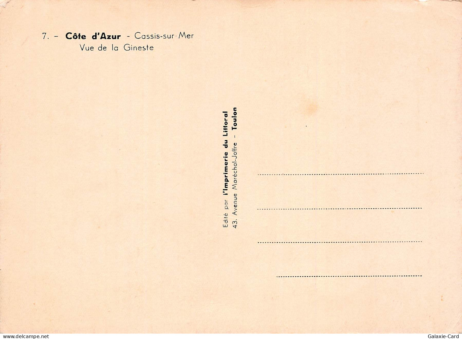 13 CASSIS VUE DE LA GINESTE - Cassis