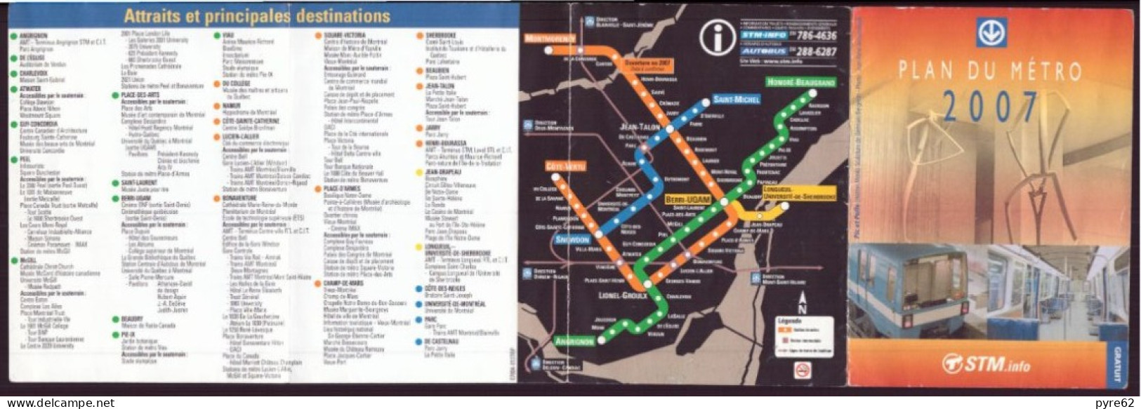 Plan Du Métro " Montréal " 2007 - Non Classés
