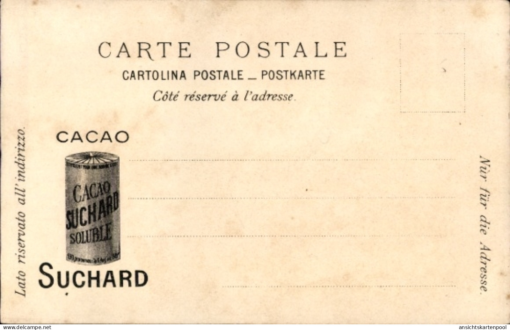 Lithographie Comte De Nice, Reklame, Chocolat Suchard - Werbepostkarten