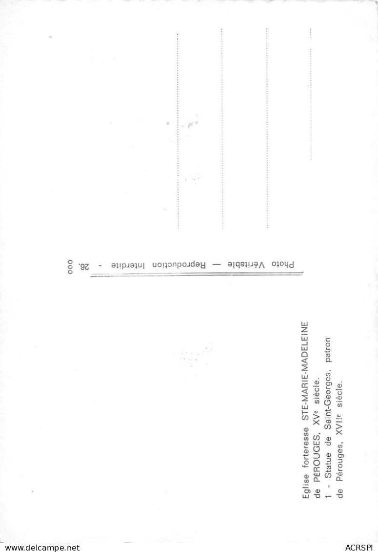 01 PEROUGES Statue De Saint Georges église Intérieur 3 (scan Recto Verso)KEVREN0708 - Pérouges