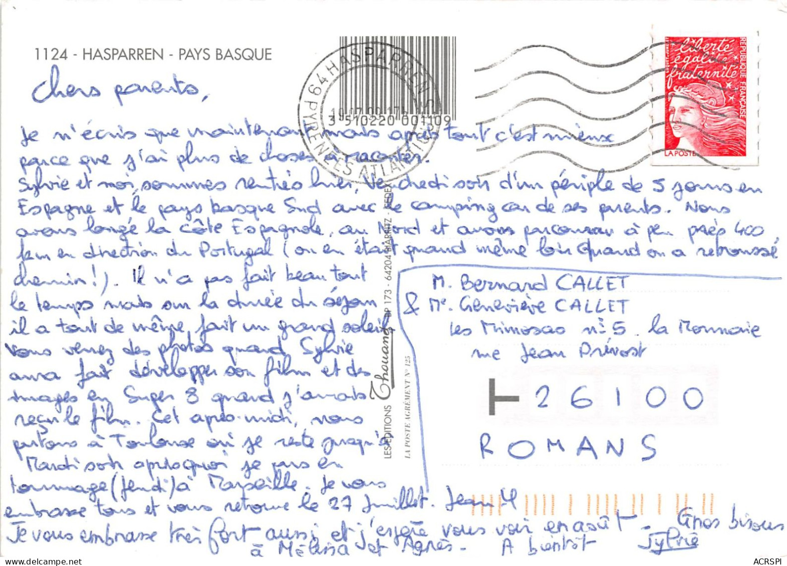 HASPARREN 16(scan Recto-verso) MA818 - Hasparren