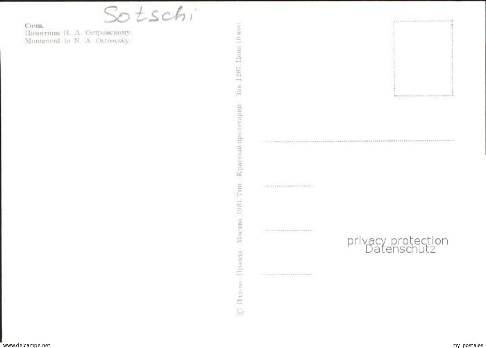 Sotschi Monument Ostrovsky - Russland