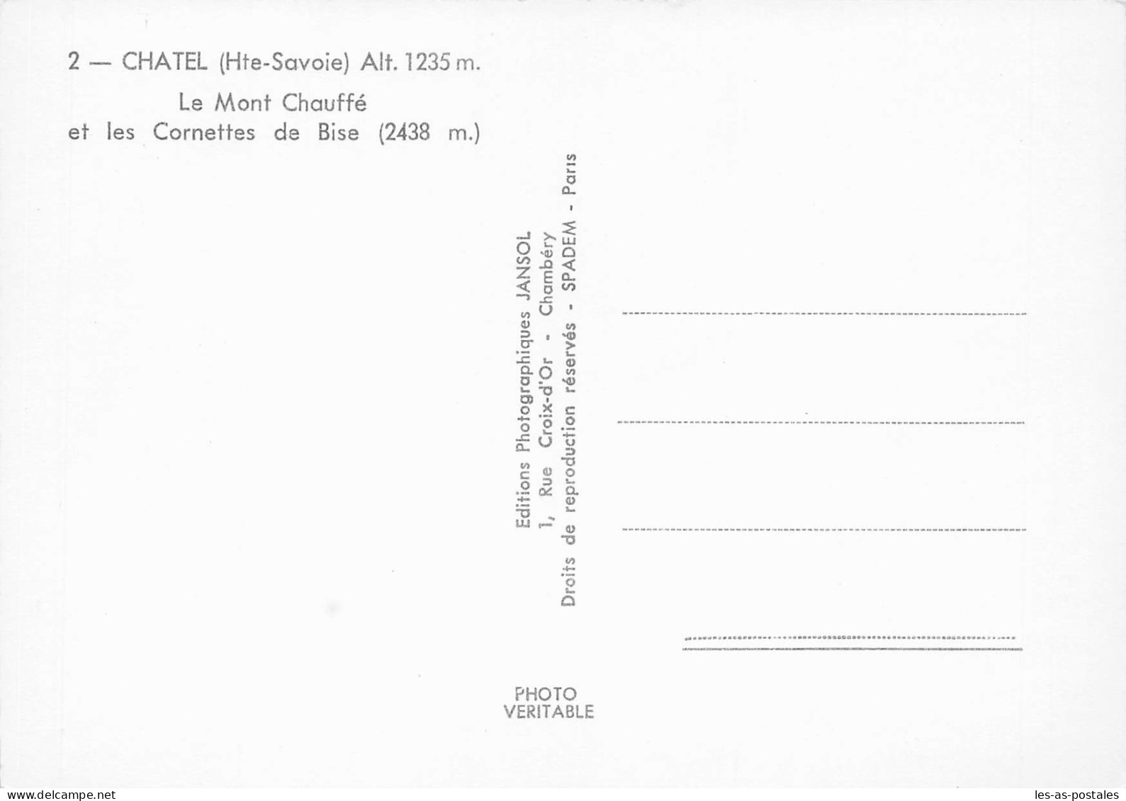 74  CHATEL LE MONT CHAUFFE - Châtel
