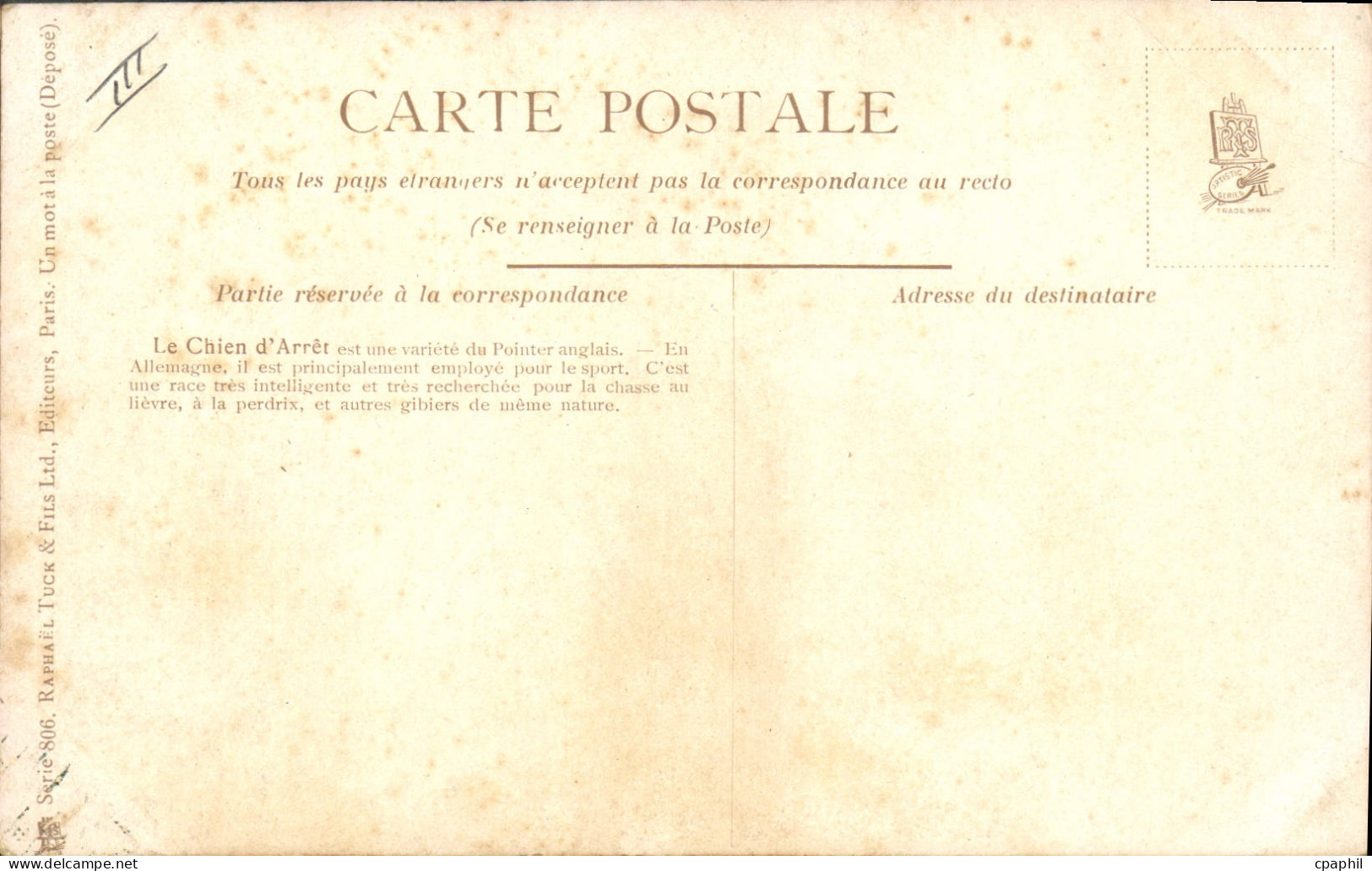 CPA Chasse Chien - Jagd