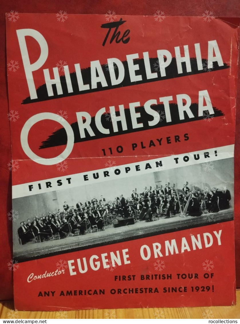 Programme The Philadelphia Orchestra First European Tour. Conducto EUGENE ORMANDY Royal Albert Hall - Programmes