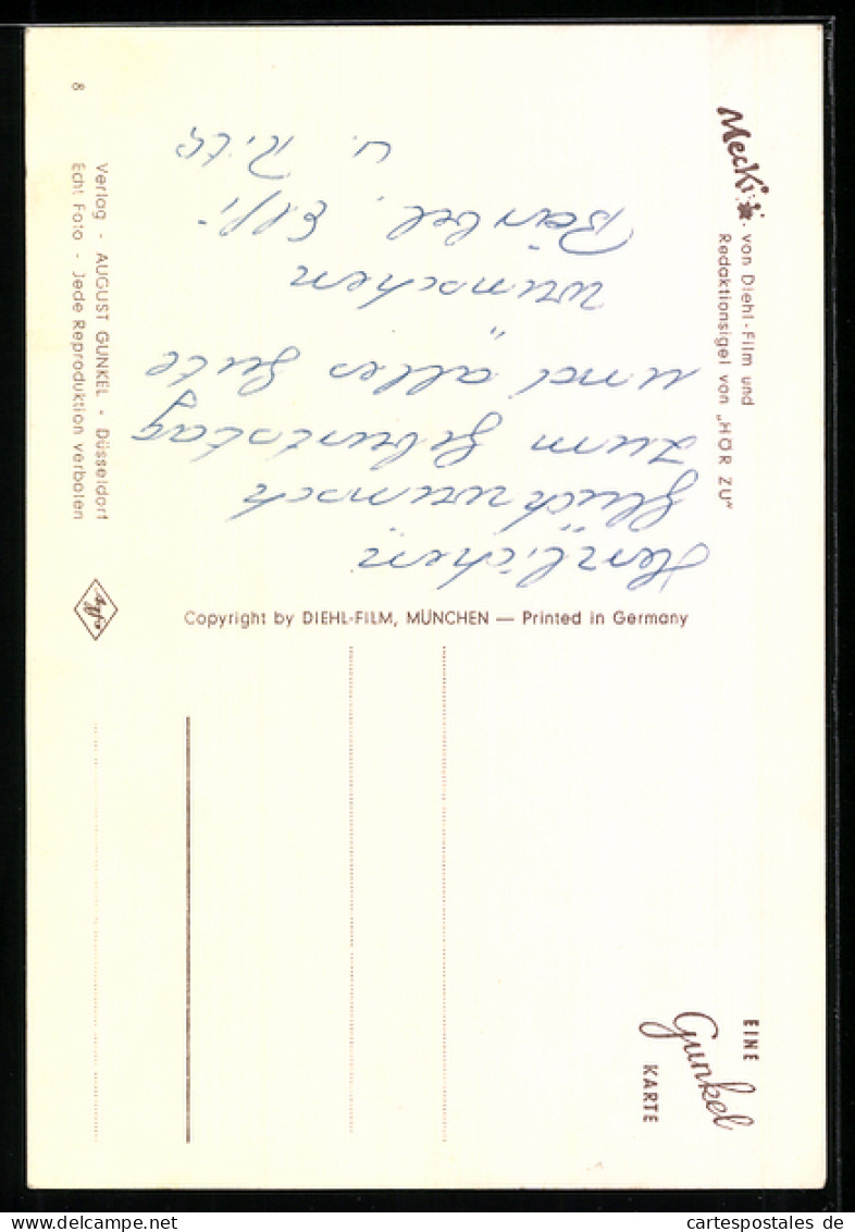 AK Mecki Trinkt Ein Glas Wein - Mecki