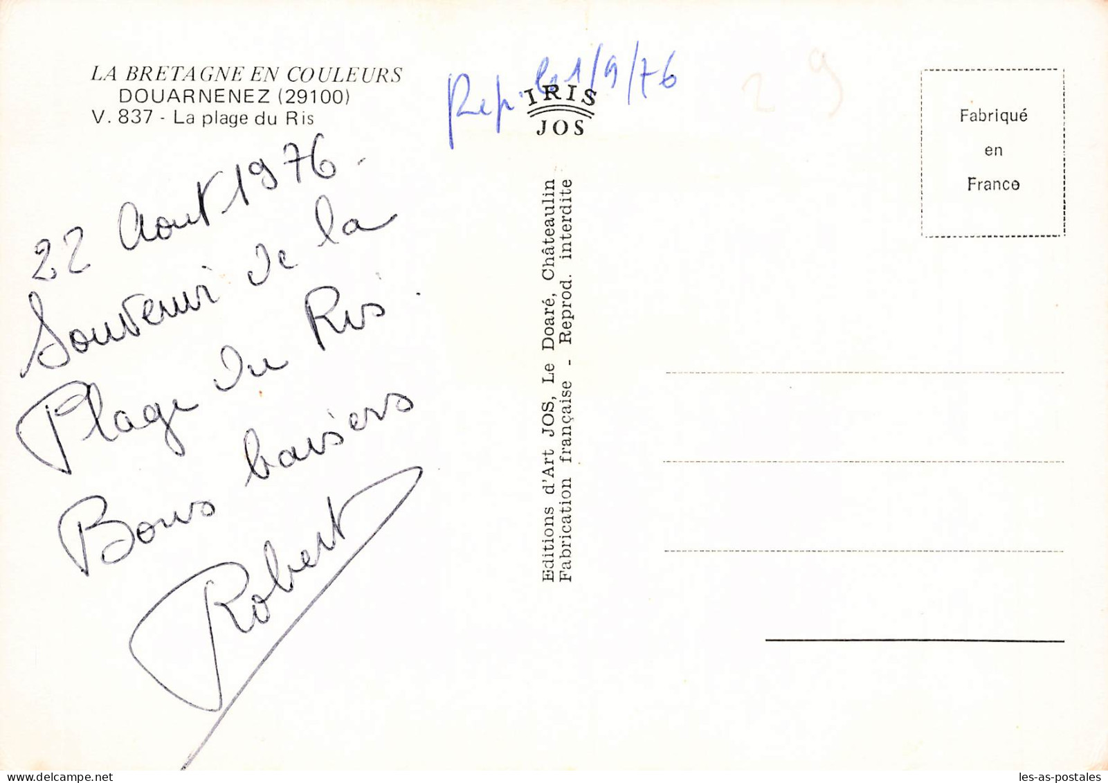 29 DOUARNENEZ LA PLAGE DU RIS - Douarnenez