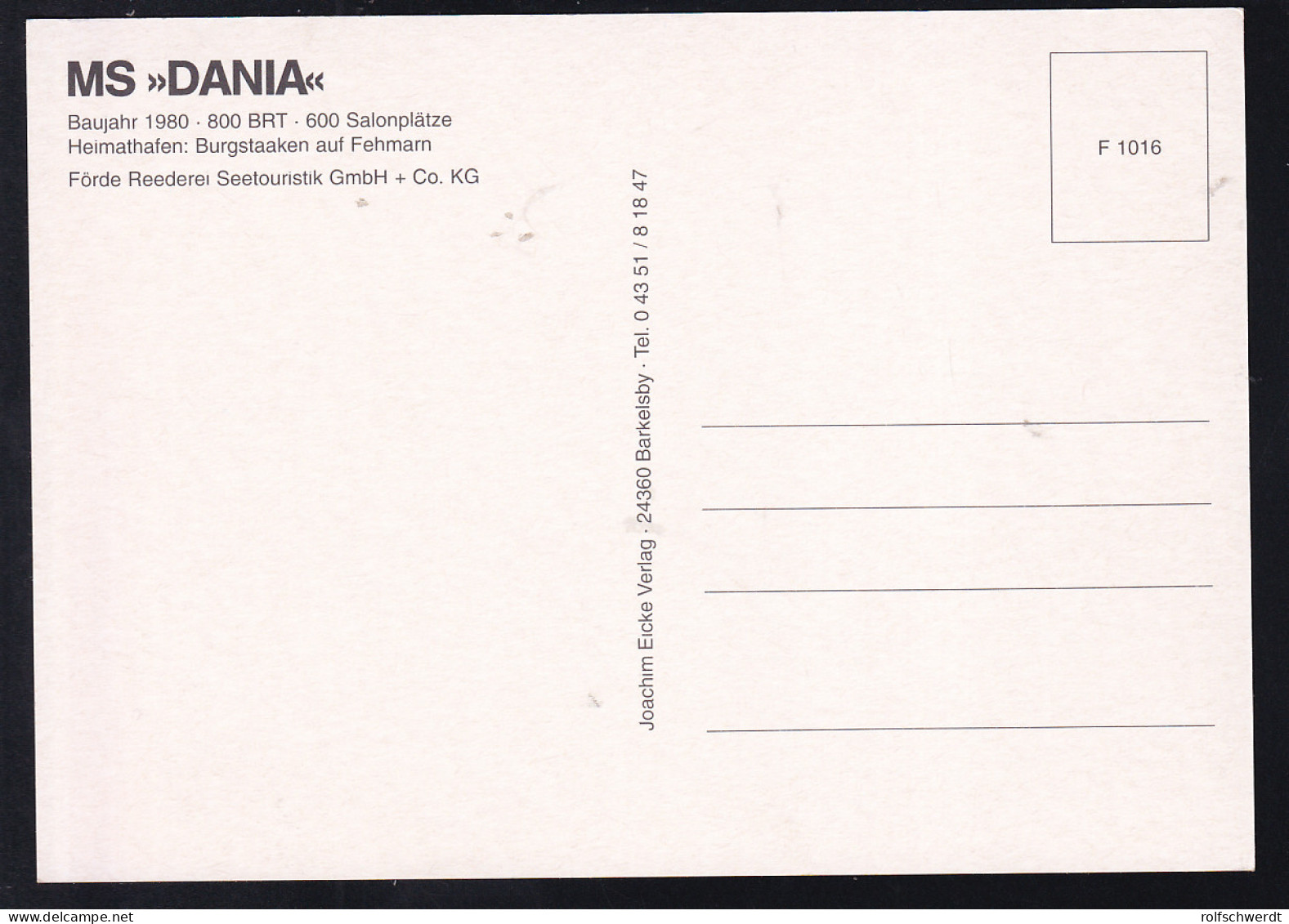 MS "Dania" - Dampfer