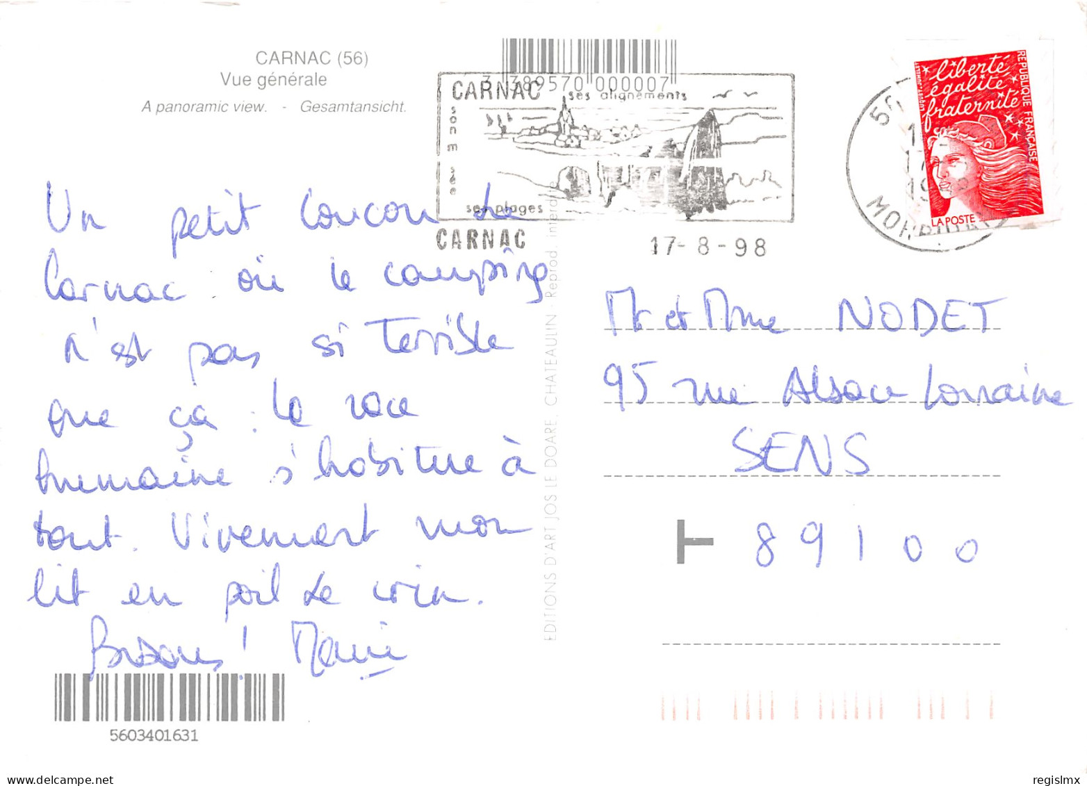 56-CARNAC-N°T2756-C/0341 - Carnac