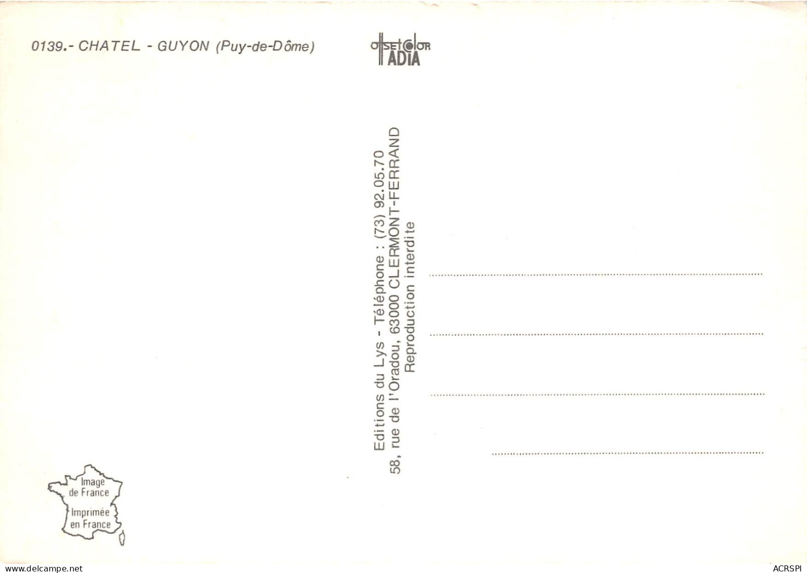 CHATEL Guyon 15(scan Recto-verso) MA2216 - Châtel-Guyon