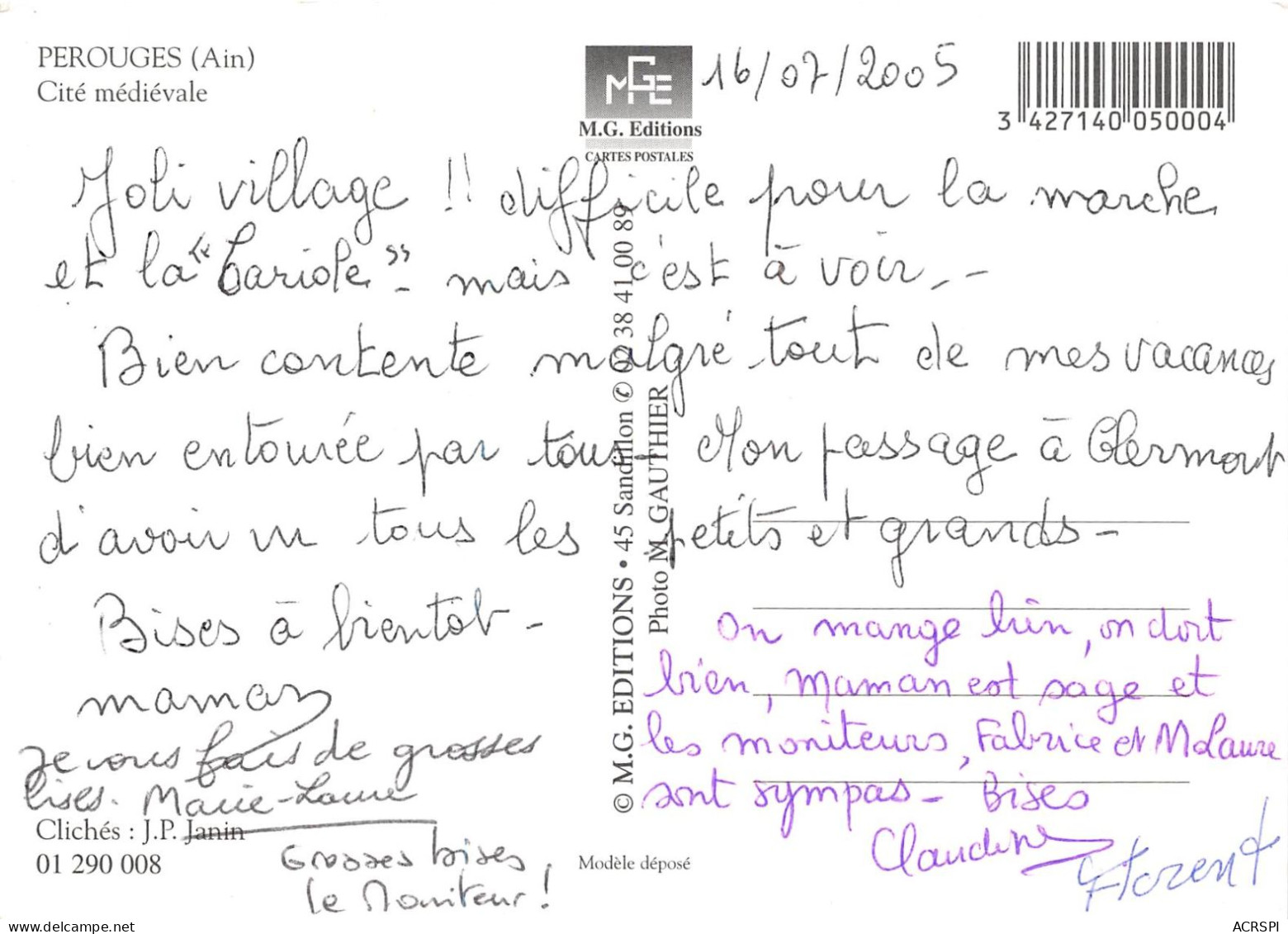 PEROUGES Cite Medievale 16(scan Recto-verso) MA2201 - Pérouges