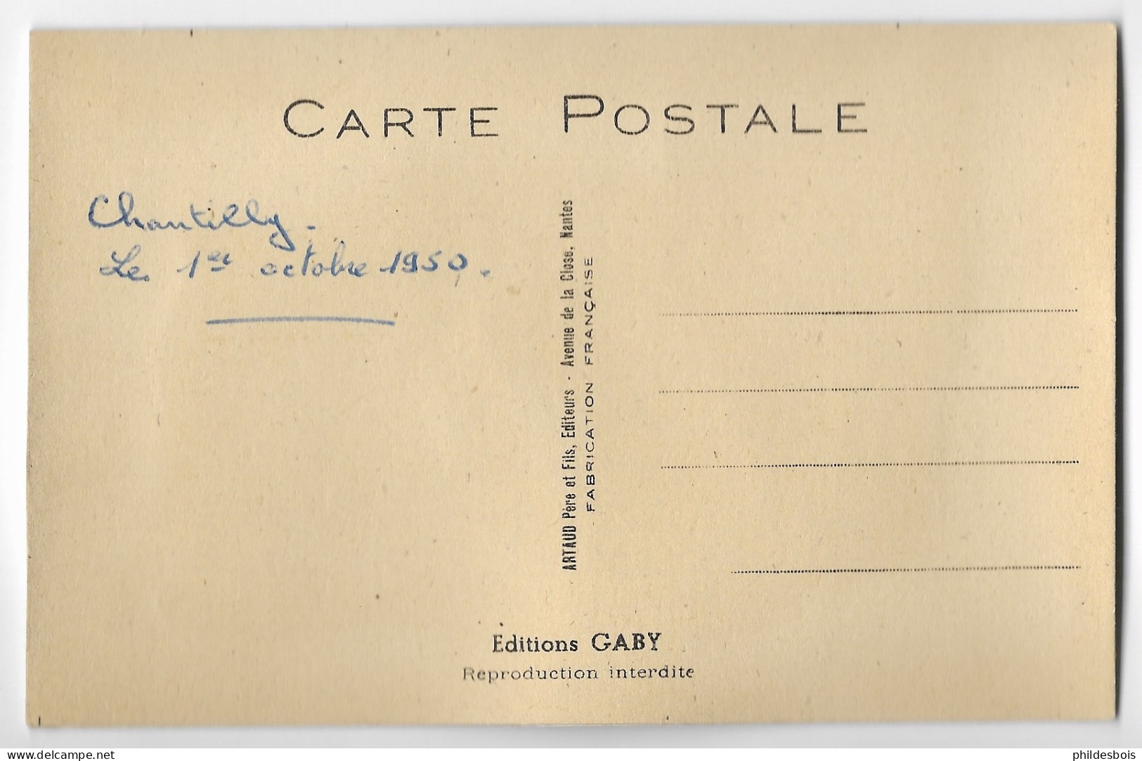 OISE  CHANTILLY   Carte A Systeme Complet - Chantilly