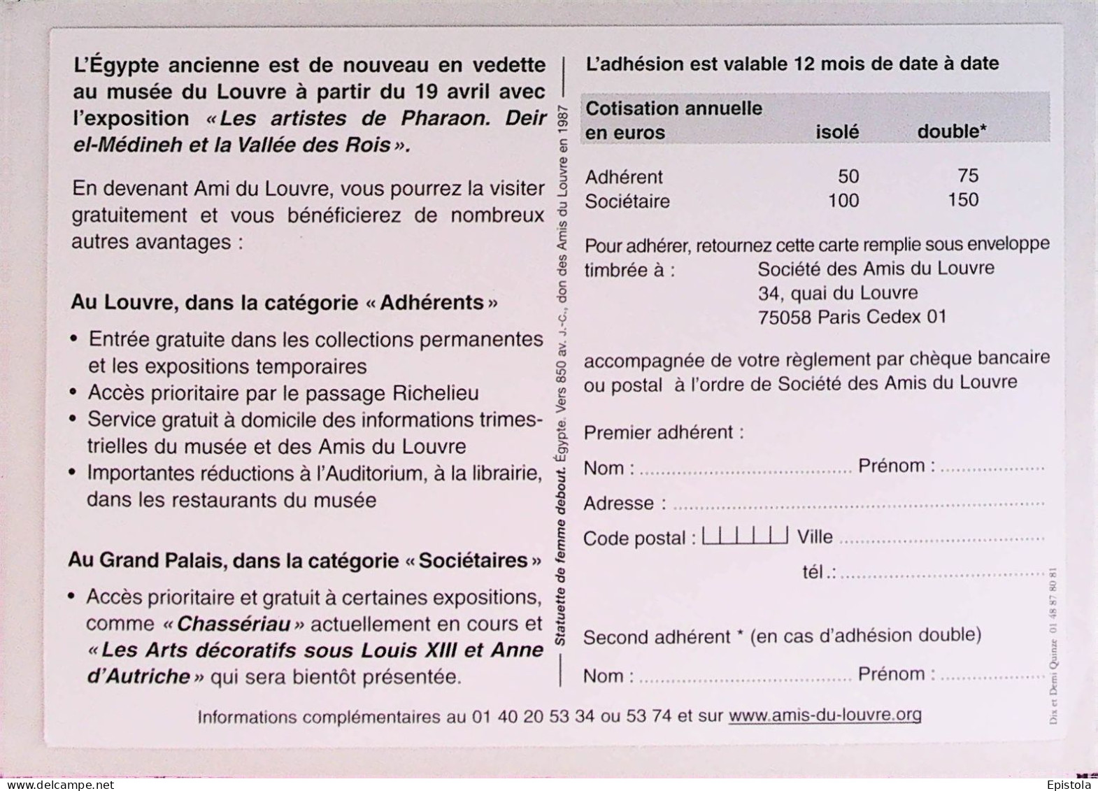 ►  Société Des Amis Du Louvre Egypte Ancienne - Museen