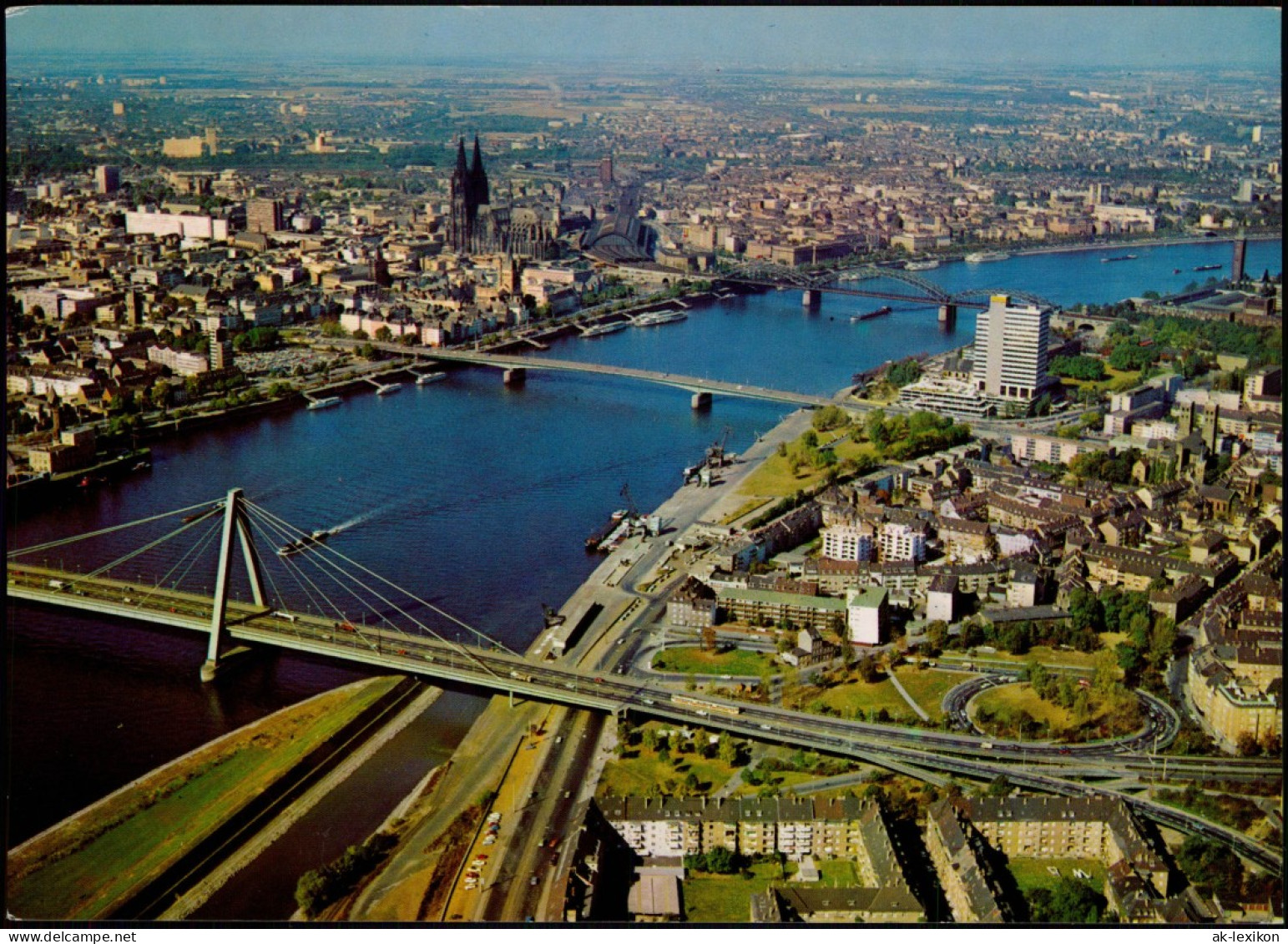 Ansichtskarte Köln Luftbild Brücken 1982 - Köln