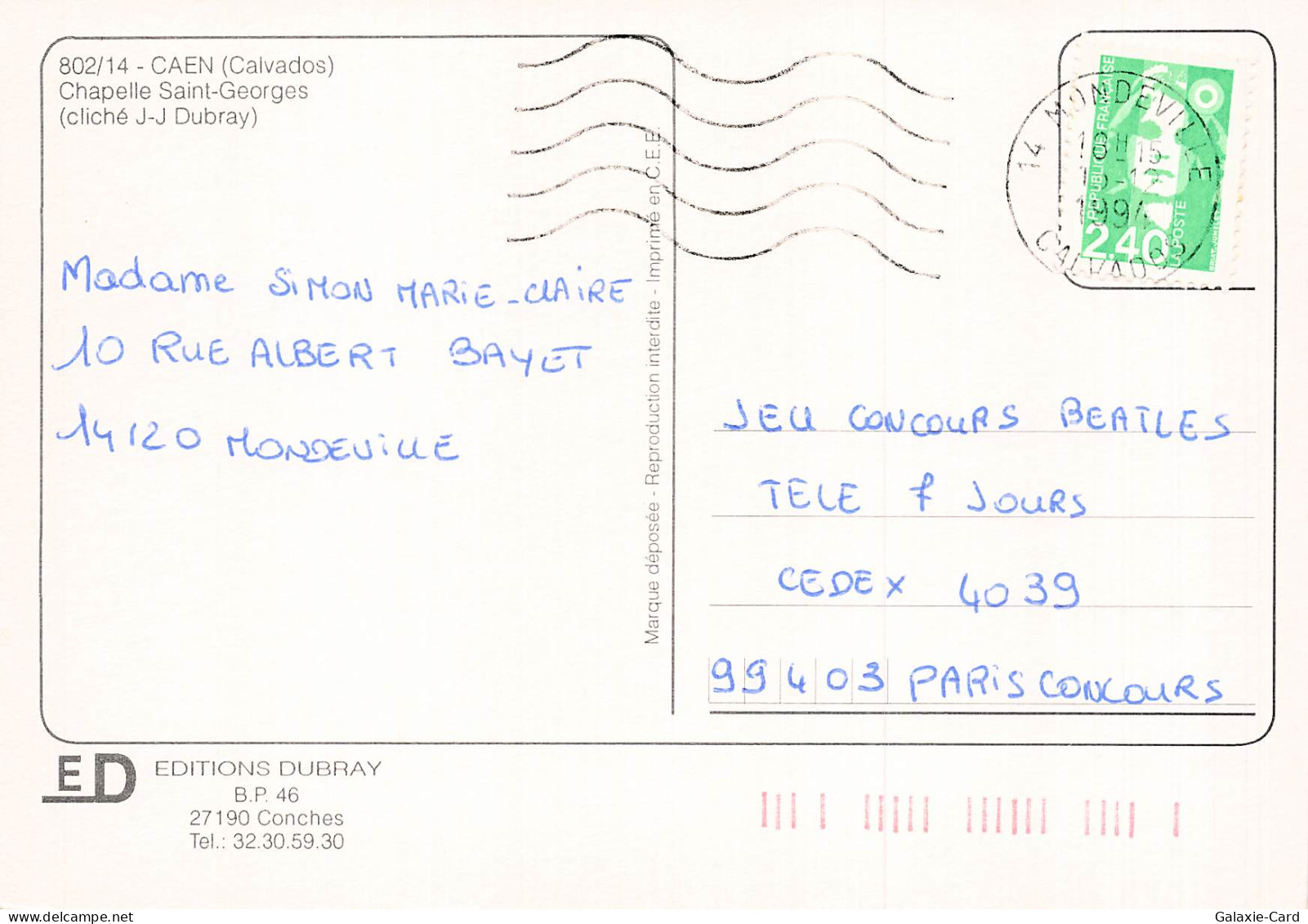 14 CAEN CHAPELLE SAINT GEORGES - Caen