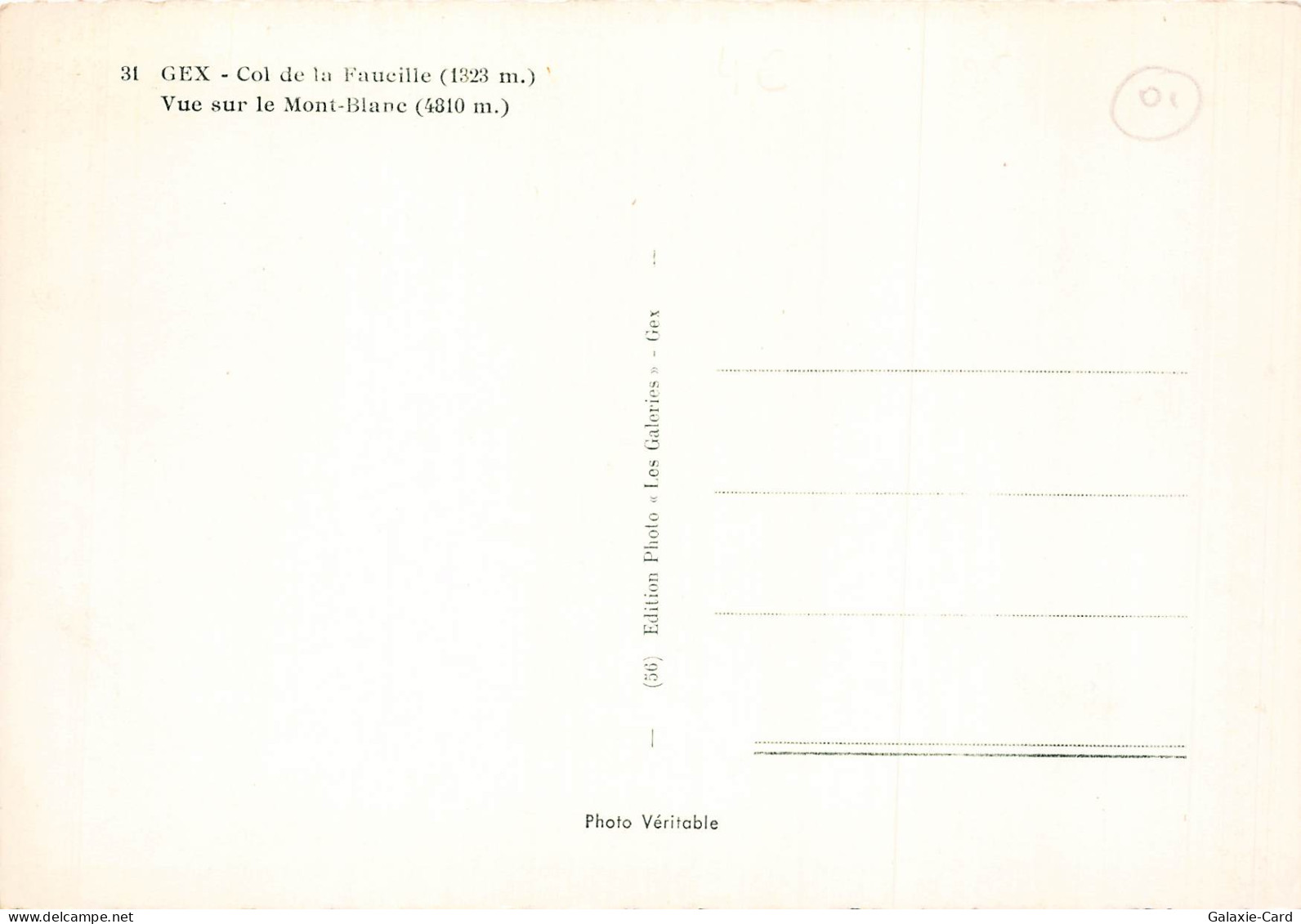 1 GEX COL DE LA FAUCILLE - Gex