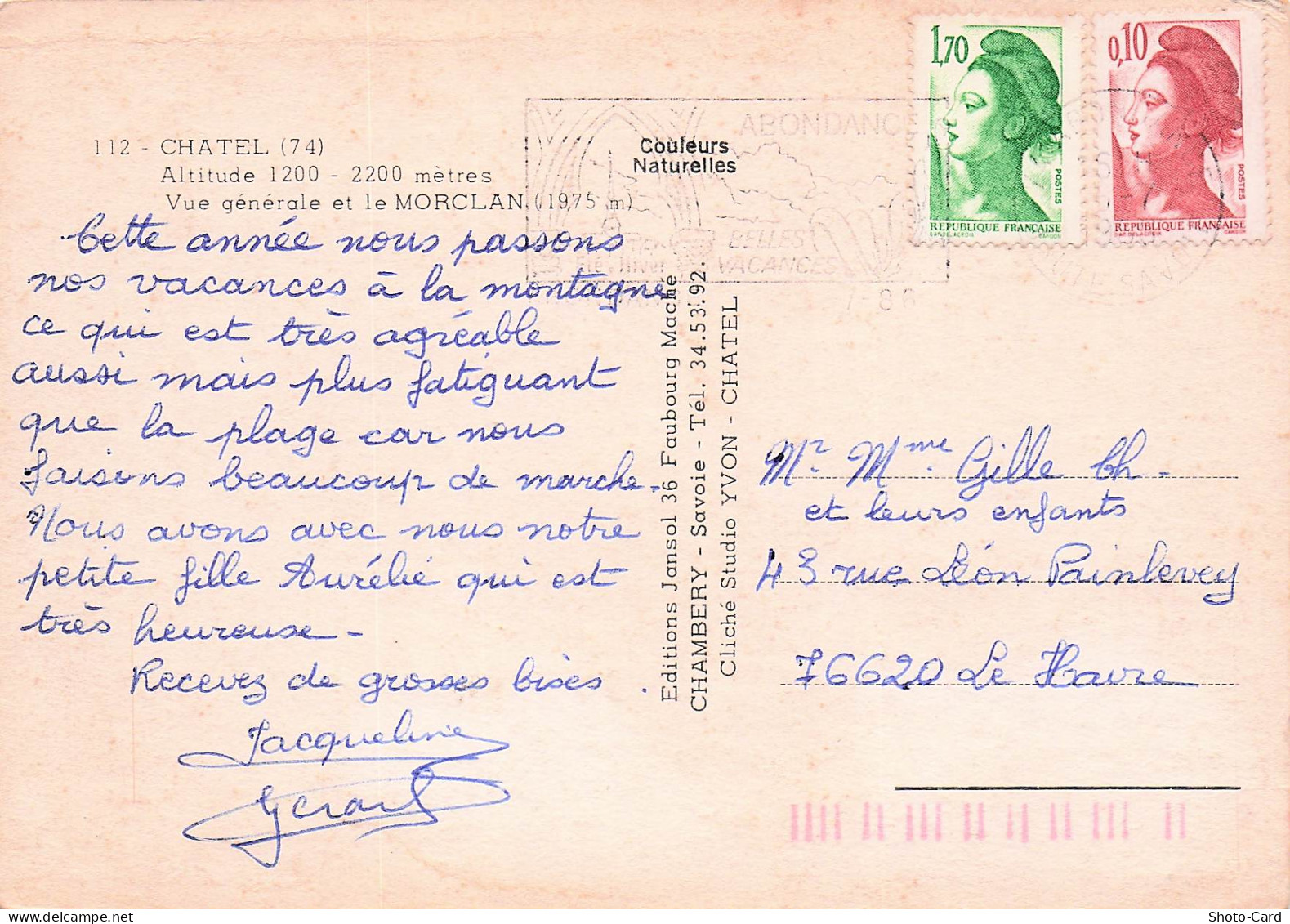 74 CHATEL VUE GENERALE ET LE MORCLAN - Châtel