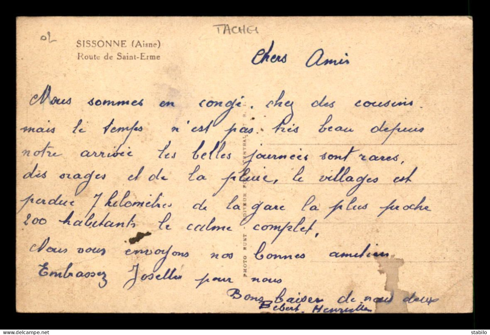 02 - SISSONNE - ROUTE DE ST-ERME - Sissonne